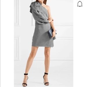 ZIMMERMANN Maples Bow One Shoulder Striped Mini Dress Size, 2 US 8